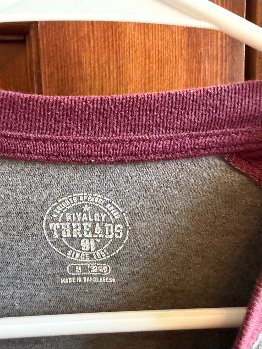 Vintage-Style Maroon Crewneck Long Sleeve Tee